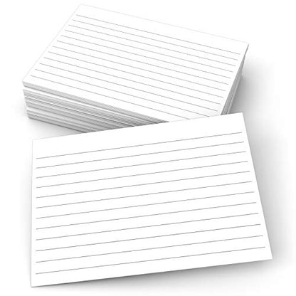321Done Ruled Note Cards, 3x5 Thick Index Cards - Plain White Card Stock, Notecards & Stationery with Lines for Writing, Stamping - Made in USA, Set of 50 - No Envelopes - size: Small (3 x 5)