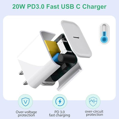 아이폰 17 16 15 충전기 고속 충전, 3팩 20W 고속 충전 USB C 충전기 - color: 우븐, size: 20W