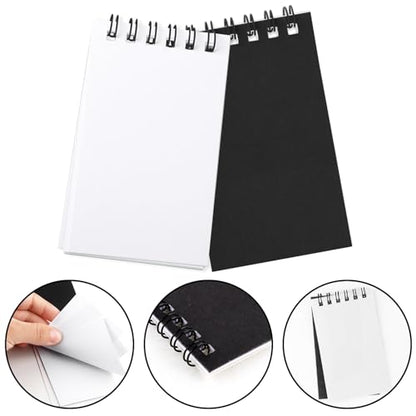 Hooqict 10 Pack Pocket Notebook 3x5 Small Spiral Notepads Black Mini Notebooks with Lined Pages, Memo Note Pads for Work, Office, School, 50 Sheets/100 Pages - color: Black