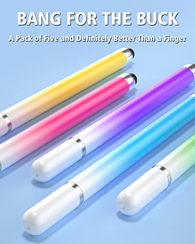 Stylus Pen for Touchscreen, Stylists Pens Compatible with iPhone iPad & All Touch Screens Devices: Tablets, Android, Laptop -[8 Pack]Black, Blue, Green, Pink, Purple, Rose Gold, White, Yellow - size: 8 Pack