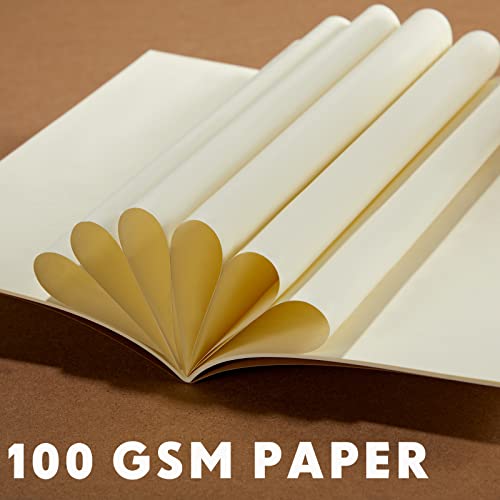 Mimorou 100 Pcs Journals Notebooks Bulk - Kraft Softcover A5 Small Notebooks 5.5 Inch x 8.3 Inch Notepads with 60 Page 30 Sheet for Writing Sketch Travel Office Supplies(Brown,Unlined) - color: Brown, style: Unlined