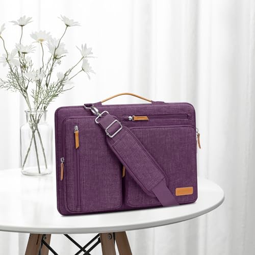 MOSISO 360 Protective Laptop Shoulder Bag,15-15.6 inch Computer Bags Compatible with MacBook Pro 16 inch, HP, Dell, Lenovo, Asus Notebook,Side Open Messenger Bag with 4 Zipper Pockets, Argyle Purple - color: Argyle Purple, size: 16 inch