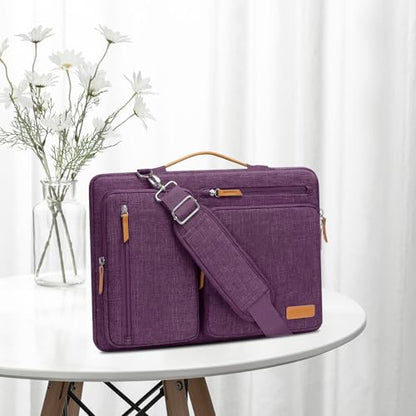 MOSISO 360 Protective Laptop Shoulder Bag,13-13.3 inch Computer Bag Compatible with MacBook Pro 14, HP, Dell, Lenovo, Asus Notebook,Side Open Messenger Bag with 4 Zipper Pockets&Handle, Argyle Purple - color: Argyle Purple, size: 13.3 inch
