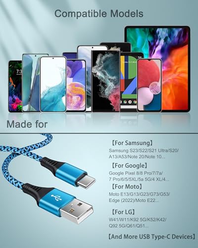 USB C Charger Cable for iPhone 17 Pro Max/Plus/Air/16e, Fast Charging USBC Cord for Android & iPhone 16e, 16 Pro Max 15 Pro, Samsung Galaxy S25 Ultra S24 A17 A16, Google Pixel 9a, 10 Pro, USB-C Wire - size: 3ft, style: USB C