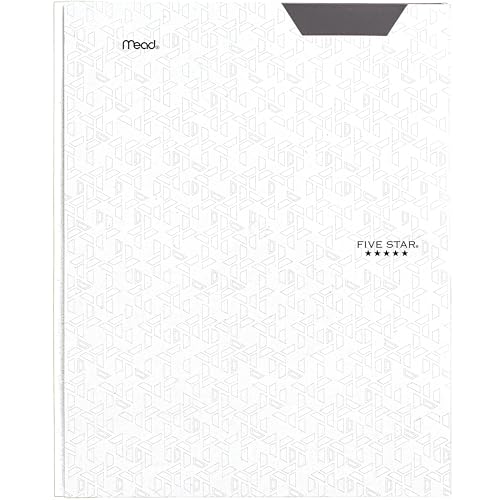 Five Star 2-Pocket Folder, Plastic Folder with Stay-Put Tabs and Prong Fasteners, Holds 8-1/2" x 11" Paper, White (72494) - color: White, size: 1 Count (Pack of 1)
