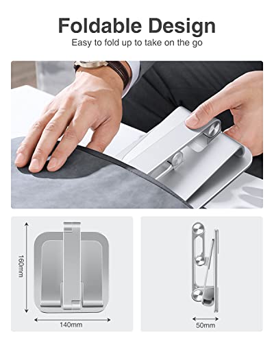 elitehood Aluminum iPad Stand, Adjustable Tablet Holder for Desk, Desktop Tablet Stand Dock for iPad Pro 12.9 11, Air Mini 4 5 and More 4-13.5 inches Tablets, Silver - color: Silver