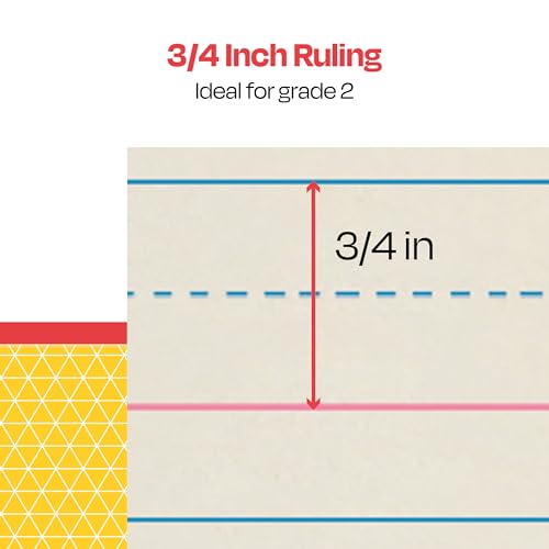 School Smart Zaner-Bloser Writing Paper, Handwriting Practice Lined Paper, Grade 2 Learning, 3/4 Inch Rule, 10-1/2 x 8 Inches, 500 Sheets - size: 10.5" x 8", style: 3/4 Inch Ruled