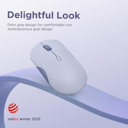 Lenovo 350 Wireless Bluetooth Mouse, Silent Click, 3 Level DPI (1000, 1600, 2400), 36 Month Battery Life, 2 Device Pairing, Meta Grape - color: Meta Grape