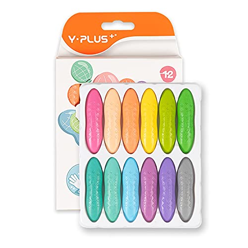 YPLUS Toddler Crayons, 12 Pastel Washable Peanut Crayons, No Toxic | Easy to Hold Washable Crayons for Kids, Mess Free Unbreakable Crayon Gifts, Safe Coloring Gifts for Preschool Supplies - color: 12colors, style: Pastel
