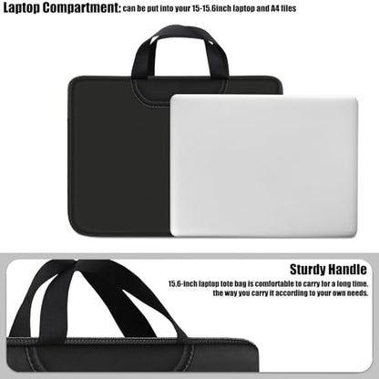 17 inch Laptop Sleeve, Resistant Neoprene Laptop Sleeve with Handle/Notebook Computer Protective Case Cover/Ultrabook Briefcase Carrying Bag for 17 15.6 Inch Laptop, Computer, Tablet - Black - color: Black, size: 17 inch
