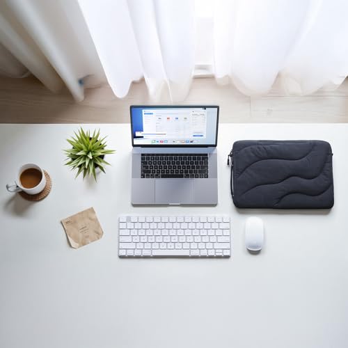 llano 14 inch Laptop Sleeve, Laptop Case for MacBook Pro,Dell, HP, Lenovo, Asus, Notebook Tablet Case, 360° Protection, Lightweight, Water-Resistant, 4 Compartments Storage, Black - size: 14 inch