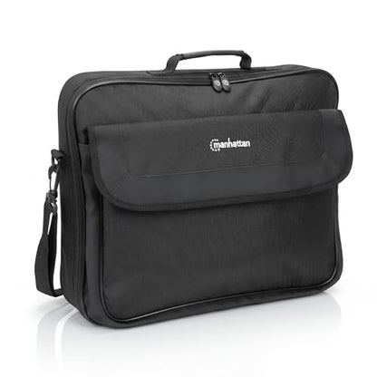 MANHATTAN Laptop Shoulder Bag Carrying Case – Slim Briefcase Style, Clamshell Opening, Padded Compartments–3 Yr Mfg Warranty - size: 15.6 Inch