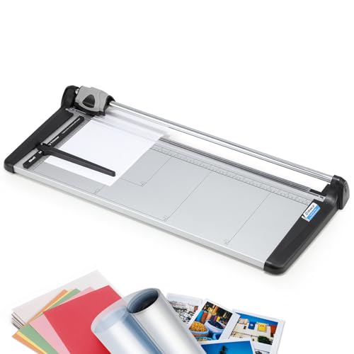 Rotary Paper Trimmer, 15 Sheets Heavy Duty Paper Trimmer, 670mm(26.37") Cutting Length, Commercial Grade Rotary Paper Cutter for Home/Office/School, Black & Silver - size: 26.37"