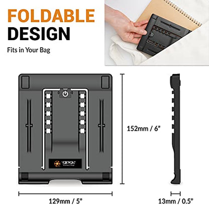 Tablet Stand for iPad, 5-Angle Foldable Holder for Desk, Bed & Couch, Non-Slip Base, Compatible with iPad, iPhone, Kindle, Samsung Galaxy & E-Readers, Portrait & Landscape