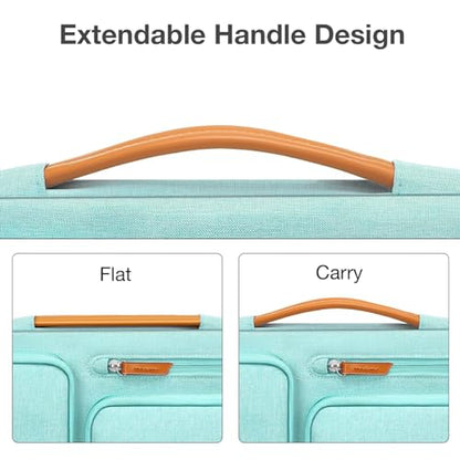 MOSISO 360 Protective Laptop Case 16 inch, 15-15.6 inch Laptop Sleeve Compatible with MacBook Pro 16, HP Acer Dell Lenovo ASUS, Side Open Carrying Case with 4 Zipper Pockets&Handle, Aqua Green - color: Aqua Green, size: 16 inch