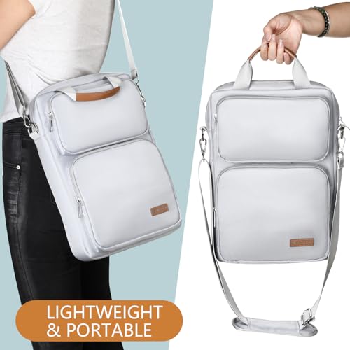 13.3-14 Inch Laptop Sleeve Bag, Laptop Bag for 14'' MacBook Pro M4 2024,14'' MacBook Pro M3&M2&M1 2023/2021, 13.6/13'' New MacBook Air M3/M2 2024/2022,Tab S8 Ultra 14.6",with Shoulder Strap(Silver) - color: Silver, size: 13.3-14 Inch