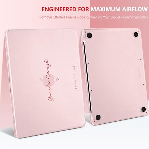 Batianda Case for MacBook Neo 13 Inch 2026 Model A3404, Pink Quote | 4-in-1 Laptop Accessories Bundle with Pink Quote Design, Ultra Slim Hard Shell for Students, Girls and Minimal Style Users - color: You Are Enough