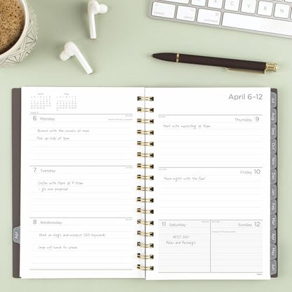 Mead Planner 2026-2027 Weekly & Monthly Academic 15-Month April-June, 5.5" x 8.5", Ground Coffee (CAW42004) (Pack of 12) - color: Ground Coffee, size: 5.5"W x 8.5"H (Pack of 12), style: 2026-2027