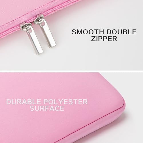 RAINYEAR Laptop Case with Front Pocket & Accessories Pouch, 13.3 Inch Soft Lining Padded Case Compatible with 13.3 Inch Notebook Computer 14" MacBook Pro/Max M1 M2 M3 M4 M5(Pink, Upgraded Version) - color: Pink (Upgraded Version), size: 13"-13.3"