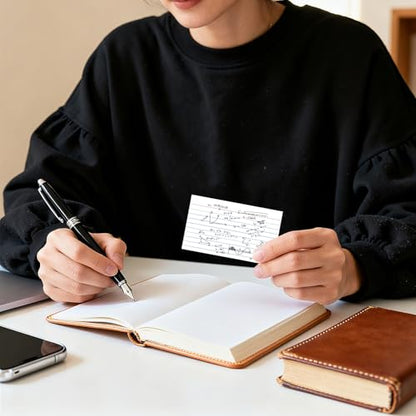300 Count White Index Cards 3x5 Inch - 180gsm Heavyweight Flash Card (50 Sheets Each), Durable & Portable Note Taking for Students, Teachers, Study Flashcards for Office School Supplies - color: 300 Count