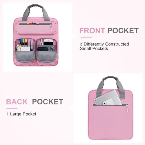 3 Ring 3 Inch Zipper Binder, 700 Sheets Large Capacity Waterproof School Binder, D-Ring Zip Up Binder Bag with Shoulder Strap, Compatible with 15.6-Inch Laptop
