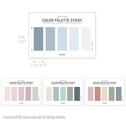 Monolike Color Palette Sticky Grid 500 D Set 4p - Self-Adhesive Memo Pad 30 Sheets - color: Grid 500 D