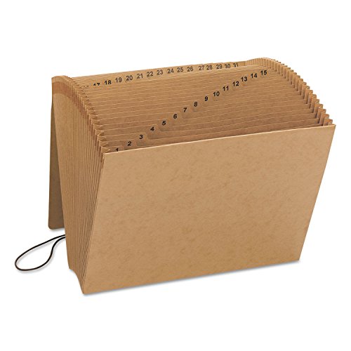 Smead Expanding File with Flap and Cord Closure, 31 Pockets, Daily (1-31), Letter Size, Kraft (70168) (Pack of 1) - size: 12" W x 10" H (Pack of 1), style: 1 to 31