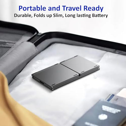 Slim Foldable Wireless Keyboard Compatible with Samsung Galaxy S25 S24 S23 S22 S21 S20/FE/+/Plus/Ultra Editions Z Flip6 Fold6/5/4/3/2 5G Includes TOUCHPAD Mouse /48H Use/560 Days Standby/Portable/Comp