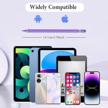 Stylus Pen for Touchscreen, Kenkor Rechargeable Digital Fine Point Active Tablet Pencil, Stylus Pen for iPhone/Switch/Android/Apple iPad Pro/Air/Mini/Samsung/Cellphone/Tablet Drawing & Writing -Purple - color: Purple