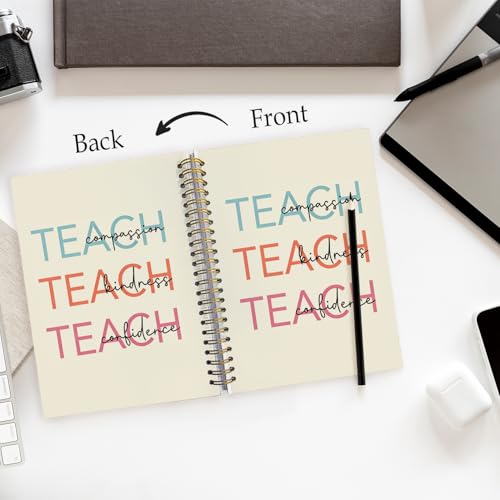 Teacher Notebook, Teacher Appreciation Gifts Journal For Women, Compassion Kindness Confidence Motivational Teach Love Inspire Notebooks, 5.5x8.3 Inch - color: Teach