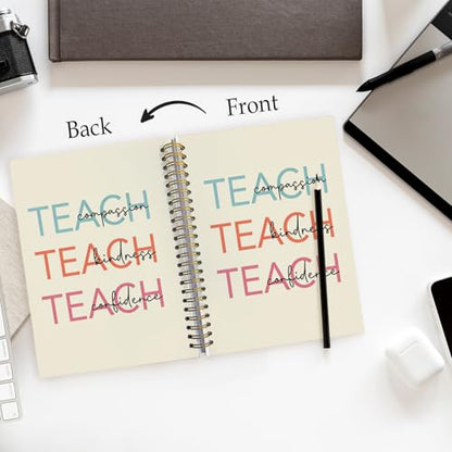 Teacher Notebook, Teacher Appreciation Gifts Journal For Women, Compassion Kindness Confidence Motivational Teach Love Inspire Notebooks, 5.5x8.3 Inch - color: Teach