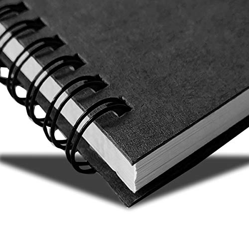 Twinkle Spiral Notebook, 3Pack Spiral Journal, Thick Pure White Paper 120 Pages Wirebound Notebooks, Sketch Pads& Planner（Black - color: Black