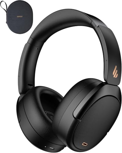 Edifier WH950NB Gen 2 Wireless Hybrid Active Noise Cancelling Headphones, Hi-Res Audio with LDAC 8-Level ANC, Spatial Sound 80H Playtime Bluetooth 5.4 Foldable 3.5mm AUX, Travel Case - Black - color: Black