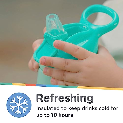 Nuby Thirsty Kids No Spill Flip-It Reflex Stainless Steel Travel Cup or Water Bottle - 10 Oz - 18+ Months - White - Back to School Essentials - size: 10.1 Ounces, style: White