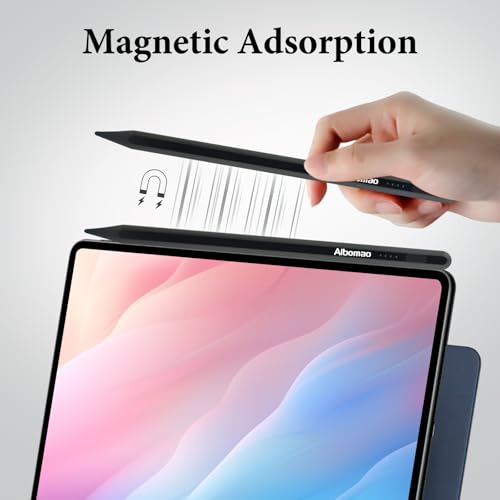 Universal Stylus Pen for iPad iPhone Android Tablets, No Bluetooth or Pairing Needed, USB-C Fast Charging, 4 LED Battery Indicators, Works with Most Touchscreen Devices, Black