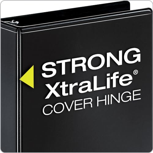Cardinal Performer 3-Ring Binders, 2", Non-Locking Slant-D Rings, 540-Sheet Capacity, ClearVue Presentation, Non-stick, PVC-Free, Black, 4-Pack (27501) - size: 2-Inch