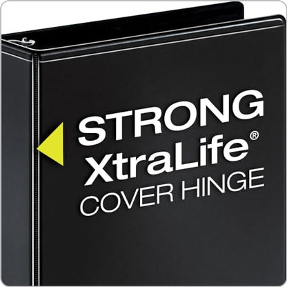 Cardinal Performer 3-Ring Binders, 2", Non-Locking Slant-D Rings, 540-Sheet Capacity, ClearVue Presentation, Non-stick, PVC-Free, Black, 4-Pack (27501) - size: 2-Inch