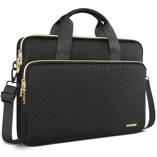 DOMISO 15.6 inch Laptop Case Sleeve Protective Cover Compatible with MacBook Pro 16 M4 M3 M2/Pro Max,15.6-16 inch HP Dell ASUS Lenovo Chromebook,Waterproof Computer Bag with Shoulder Strap,Black - color: Black, size: 15.6 inch