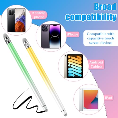 Bopomofo 5PCS Stylus Pen for Touchscreen,High Sensitivity & Precision | Metal Barrel,Fiber Tip,No Charging,Compatible with iPhone iPad Android Microsoft Surface Nintendo Switch Touch Screen - color: E-Purple/Pink/Blue/Green/Yellow