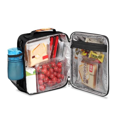 Pardick Baseball Boys Lunch Box for School Insulated Kids Lunch Box Reusable Leakproof Lunch Bag Thermal Cooler Tote Picnic Lunchbox with Adjustable Shoulder Strap Back to School Gifts for Teens Boys - color: W-Fire Ice Baseball