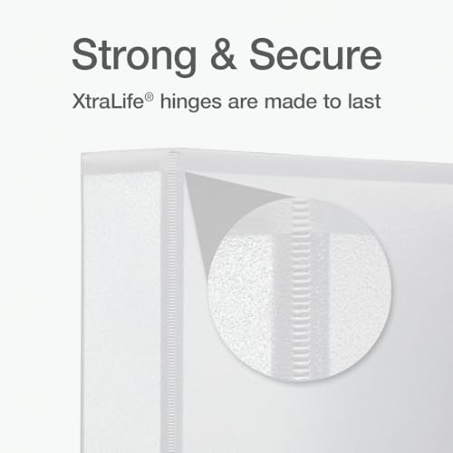 Oxford Ring Binders, 1.5" Round Ring Binders, View Binder, Covers on 3 Sides, XtraLife Hinge, Non-Stick, PVC-Free, White, 350 Sheet Capacity (1002547) - color: White, size: 1.5 Inch