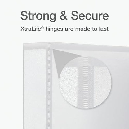 Oxford Ring Binders, 1.5" Round Ring Binders, View Binder, Covers on 3 Sides, XtraLife Hinge, Non-Stick, PVC-Free, White, 350 Sheet Capacity (1002547) - color: White, size: 1.5 Inch