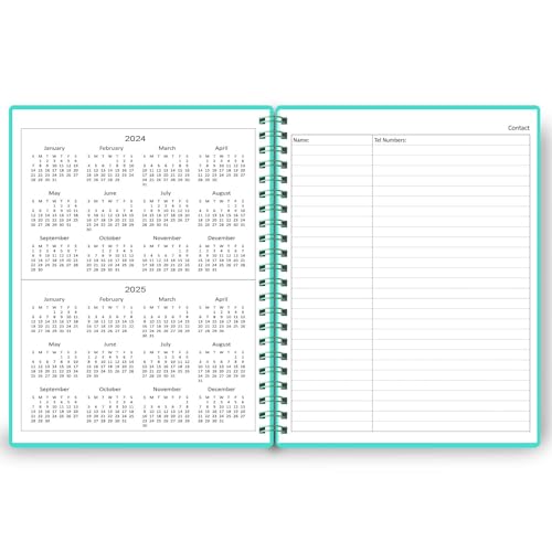 Undated Daily Planner - Undated Planner with Hourly Schedules, Action Items and Follow-up, A4 Daily Organizer Notebook to Increase Productivity, Appointment Book for Time Management, 8.5 × 11 Inch - color: Turquoise