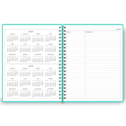 Undated Daily Planner - Undated Planner with Hourly Schedules, Action Items and Follow-up, A4 Daily Organizer Notebook to Increase Productivity, Appointment Book for Time Management, 8.5 × 11 Inch - color: Turquoise