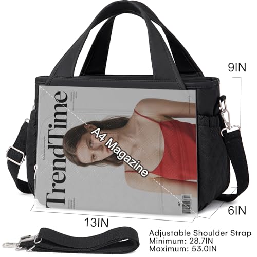 Artelaris Insulated Lunch Bag for Women,Leak-Proof Cooler Lunch Box, Cooling Tote for Adult,with 7 Pockets,Adjustable Strap(15 Liters) - color: A.Black