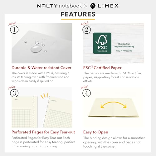 NOLTY NOTE × LIMEX, A5 Ruled Line Notebook, 6.00mm, 176 Sheets, Sand Pink, NTL1313 - color: Ruled Line: Sand Pink