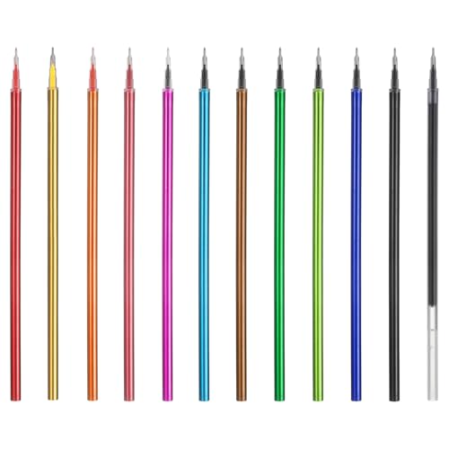 PATIKIL 12Pack 0.5mm Gel Pen Refills for Coloring, Medium Point Gel Ink Pens Refills for Coloring Book Drawing Art Supplies Scrapbook Journaling, Multicolor - color: Multicolor