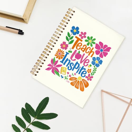 Boho Floral Teacher Notebook, Teacher Appreciation Gifts Journal For Women, Motivational Floral Teach Love Inspire Notebooks, 5.5x8.3 Inch - color: Boho