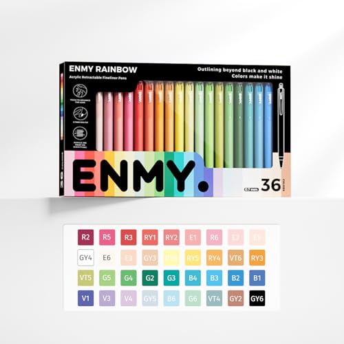 Fineliner Gel Pens, 36 Colors 0.7mm Fine Point Retractable, Colorful Gel Pen for Journaling, Outlining, Drawing, Note-Taking, Smooth & Smudge-Proof Art Pens for Adults & Artists - color: 36 colors