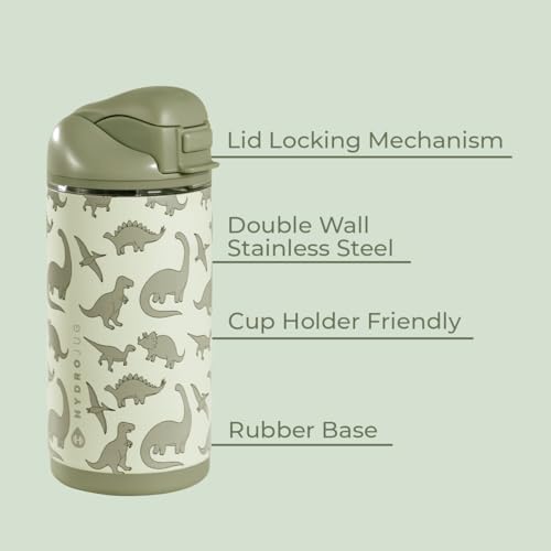 HydroJug Ease2o 14oz Kids Water Bottle with Straw & Chug Lid, Dinosaur - color: Dinosaur